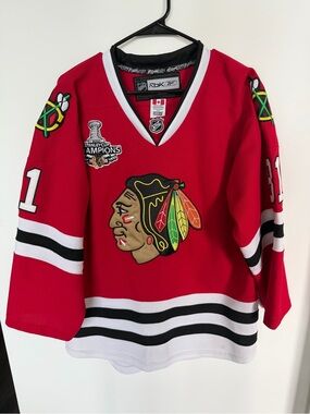 CCM/Reebok Red and Black Hockey Jersey Tag Detail